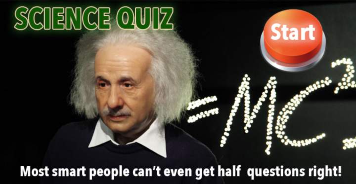 Banner for Science quiz, most people cant even get half the questions right.