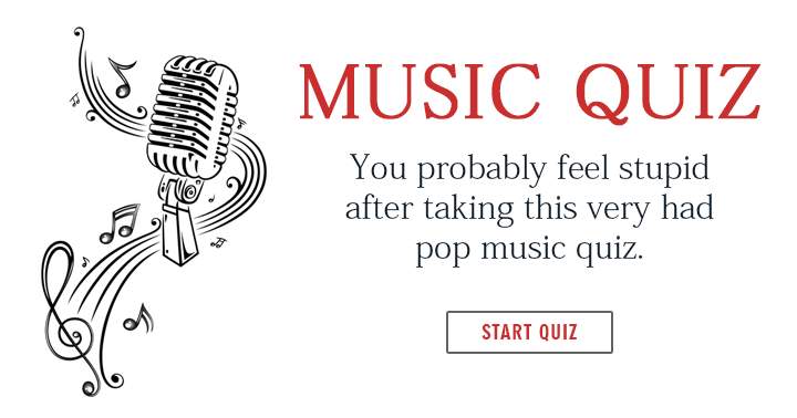 Banner for Failing the pop music quiz doesn't imply you're stupid; the majority of people also failed.