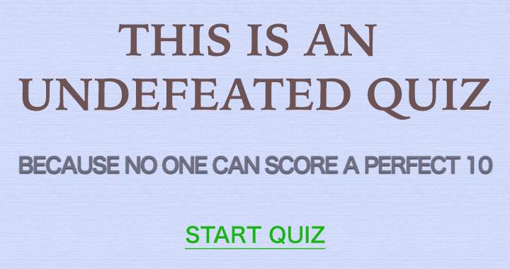 Banner for Quiz that has never been defeated.