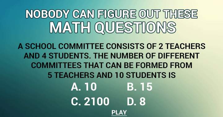 Banner for Failing to solve this question will lead to failure in the math quiz.