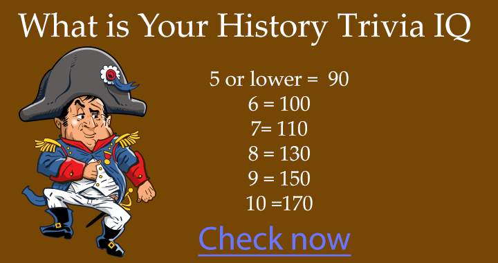 Banner for History Trivia IQ test