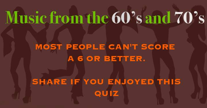 Banner for 60's and 70's Music Quiz. Do you still remember the artist and their songs?