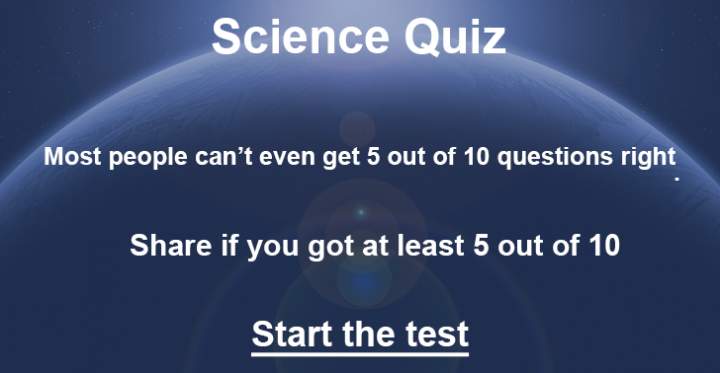 Banner for Science Quiz